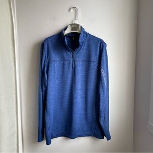 Calvin Klein Blue 1/4 Zip Long Sleeve Workout Top Activewear size S